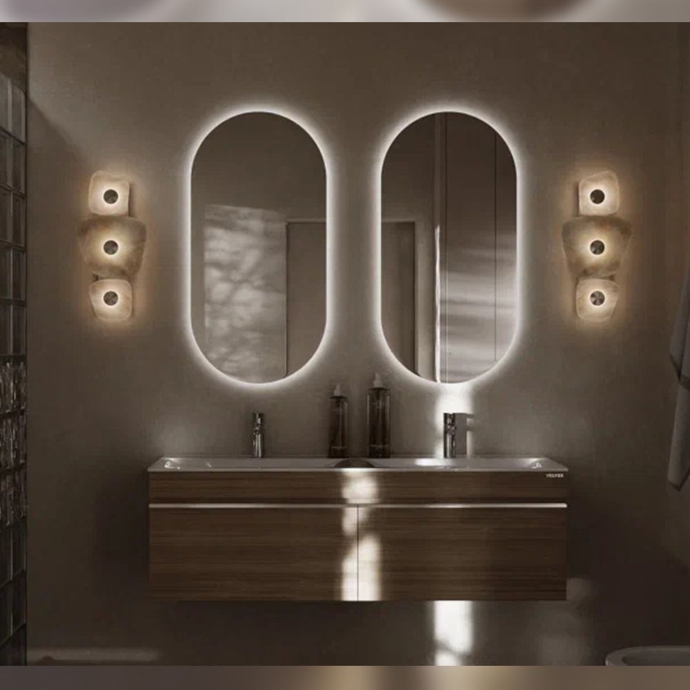 Тумба под раковину подвесная Velvex Pulsus tp.PUL.PUL.140.2Y дуб сонома, 140 см, артикул tp.PUL.PUL.140.2Y дуб сонома