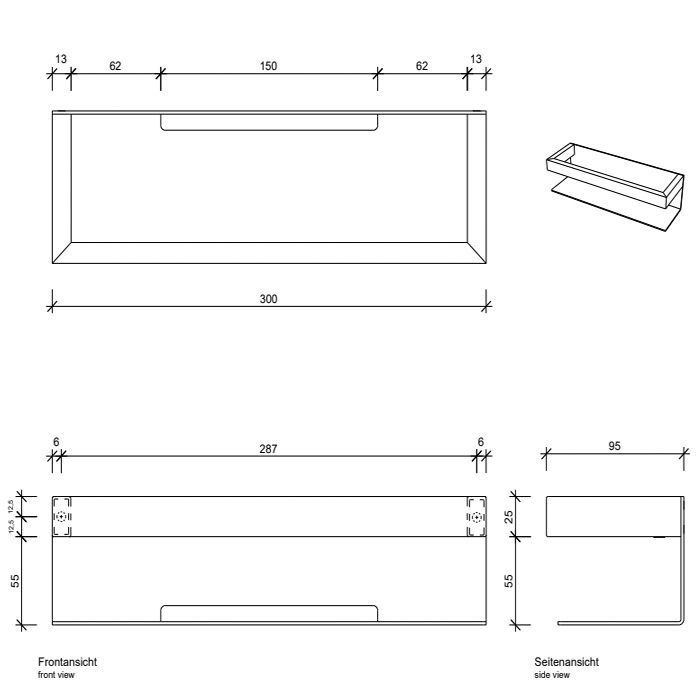 Полка, Decor Walther, Contract, DA30, ширина, мм-300, глубина, мм-95, высота, мм-80, тип установки-настенный, цвет-сталь полированная Полка, Decor Walther, Contract, DA30, ширина, мм-300, глубина, мм-95, высота, мм-80, тип установки-настенный, цвет-сталь полированная