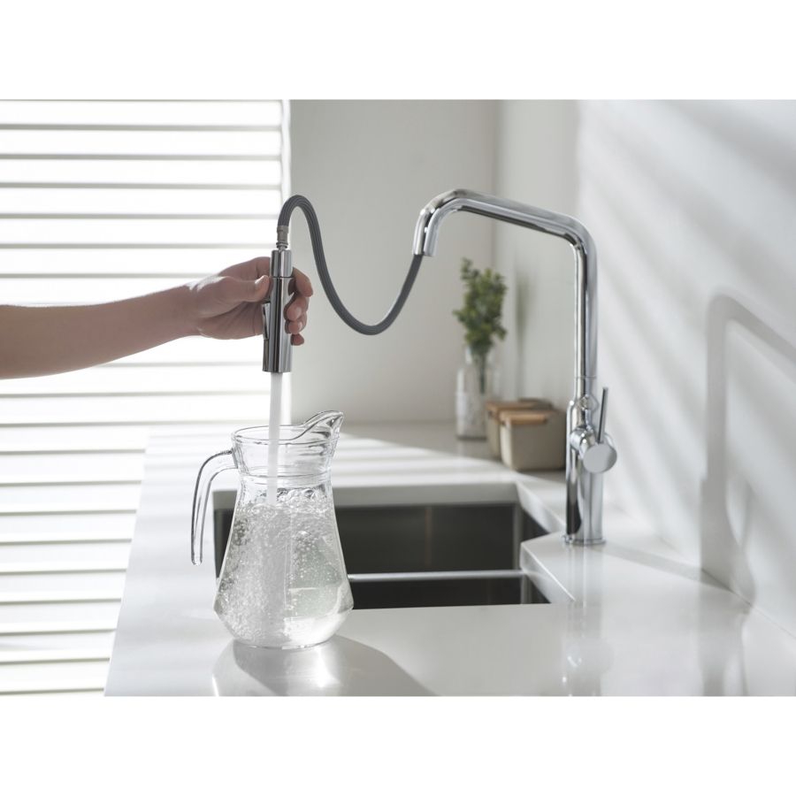 Смеситель для кухни с выдвижной лейкой Timo Saona 2386/02FL хром, артикул 2386/00FL