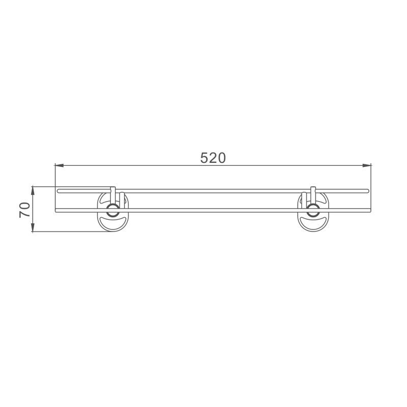 Полка стеклянная Haiba HB1907-1, хром