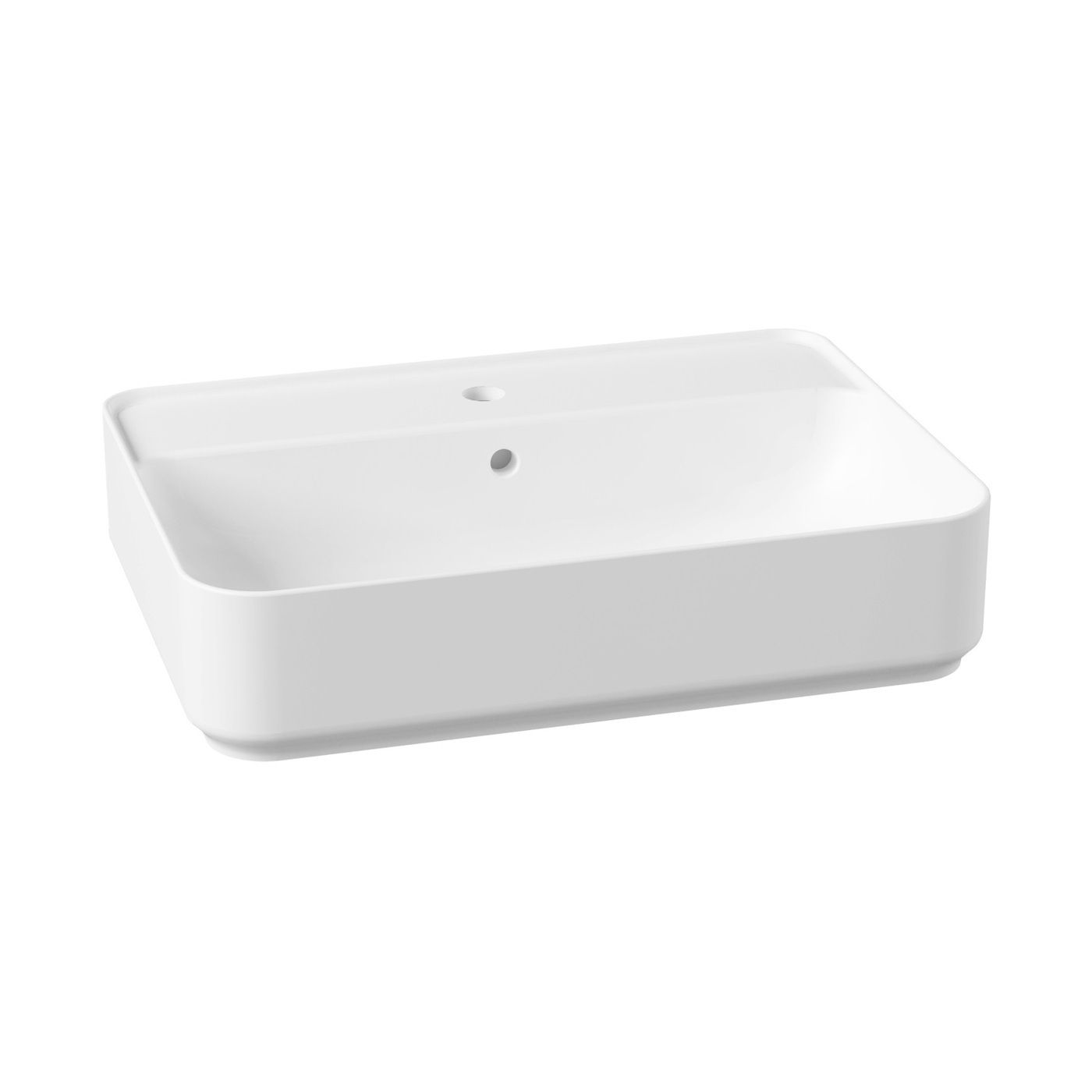 Комплект 5 в 1 Lavinia Boho Bathroom Sink Slim 21510291, накладная фарфоровая раковина 60 см, смеситель, латунный сифон, донный клапан quick-clac, угловые вентили 2 шт.