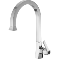 CISAL Cherie Смеситель однорычажный для раковины на 1 отверстие, поворотный излив, без донного клапана, цвет хром/черный