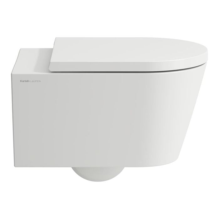 LAUFEN KARTELL Унитаз подвесной укороченный 490x370x285(430) мм., безободковый, цвет белый матовый