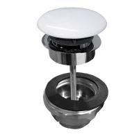 Kerasan Донный клапан  клик-клак, покрытие керамика, цвет белый глянцевый