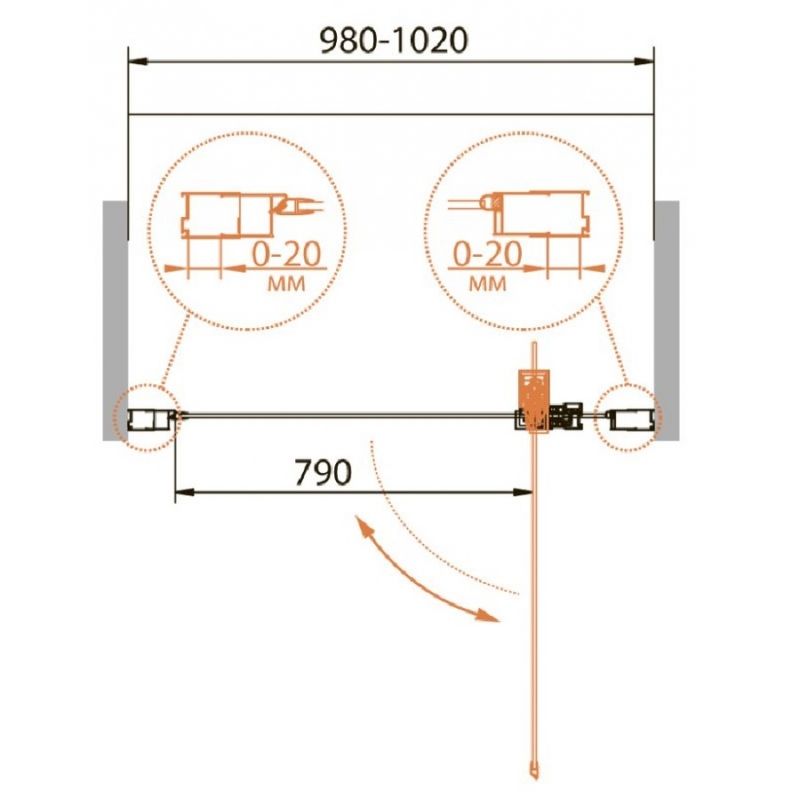 Душевая дверь в нишу Cezares RELAX-BA-1-80-C-Bi профиль Белый стекло прозрачное
