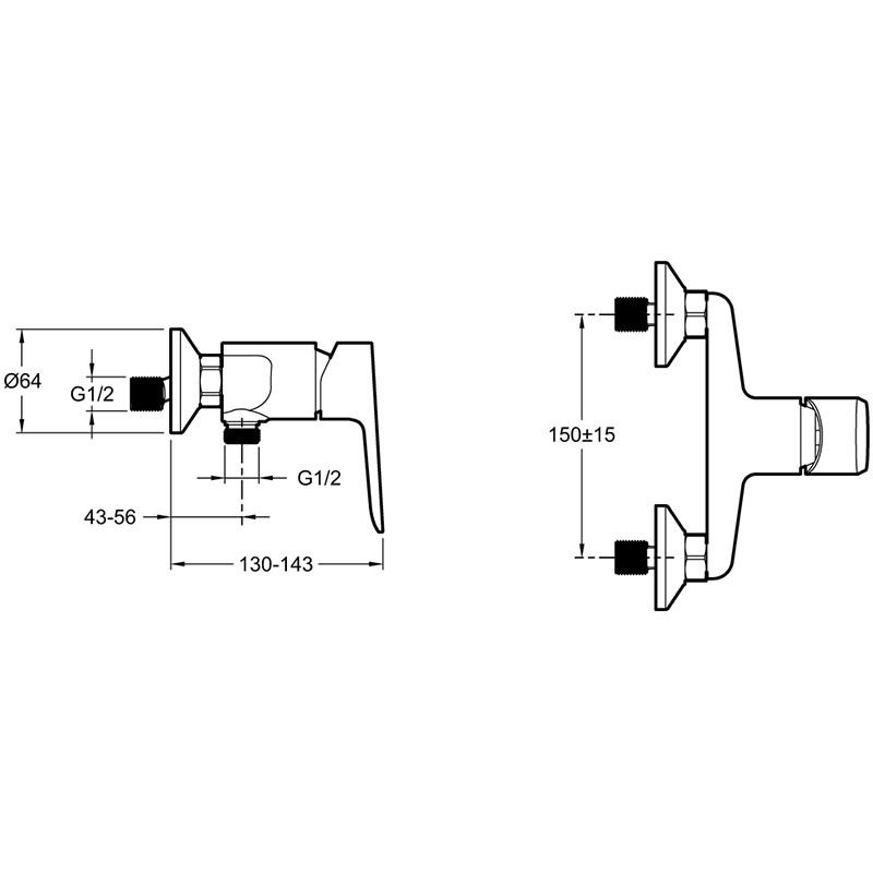 Смеситель для душа  JACOB DELAFON OSCAR E29843-BL (черный, L-14,3), шт