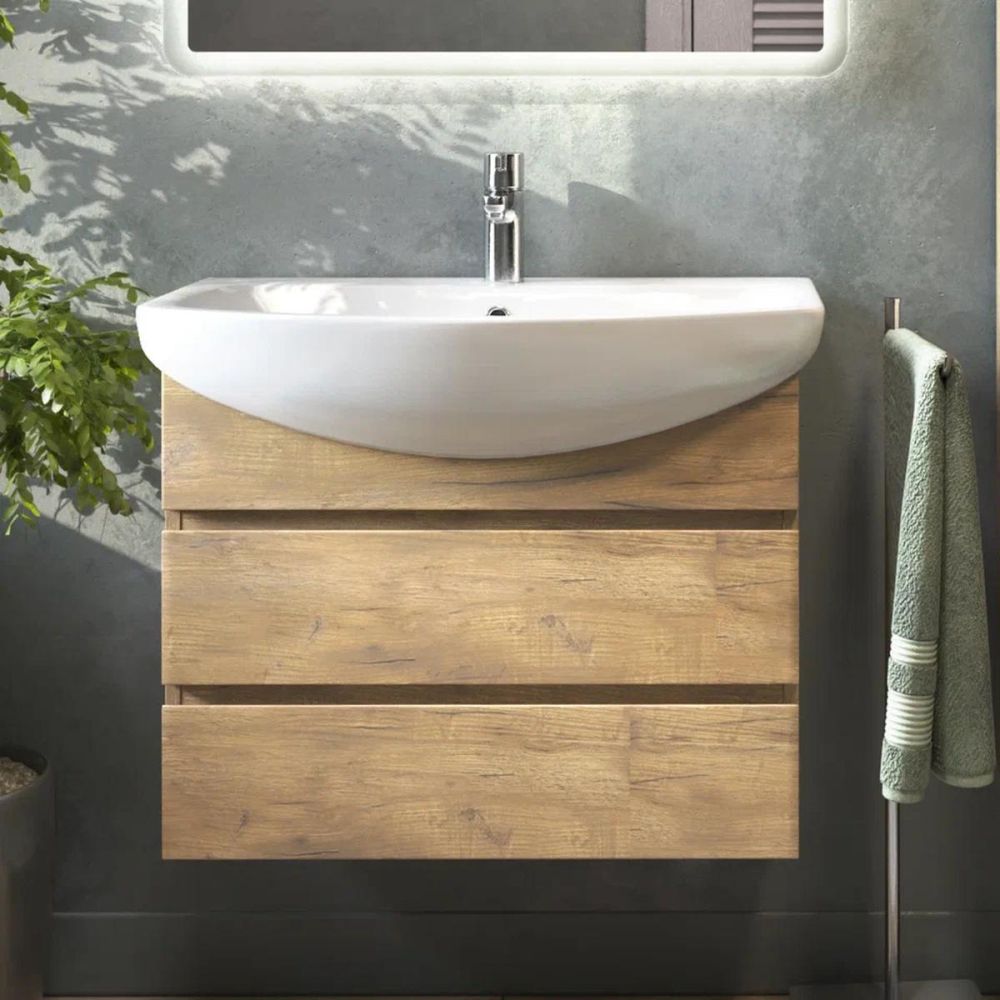 Тумба под раковину подвесная VIGO Wing tp.WIN.BAL.60.2Y дуб золотой, 60 см, артикул tp.WIN.BAL.60.2Y дуб золотой