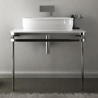 Artceram AZULEY Металлическая структура для раковины 45 и 65 см, с верхним глянцевым топом цвет белый, цвет хром