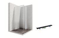 Душевой уголок Ambassador Diamond 12011103L-PR3, квадратный, линейный трап, 100х100