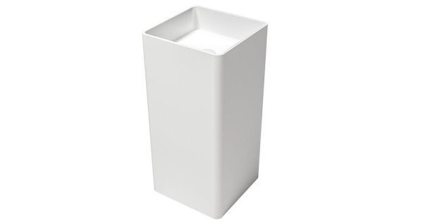 Zenon Ember, напольная раковина квадратной формы без отверстия под смеситель, 40х40хh85 см, цвет белый матовый