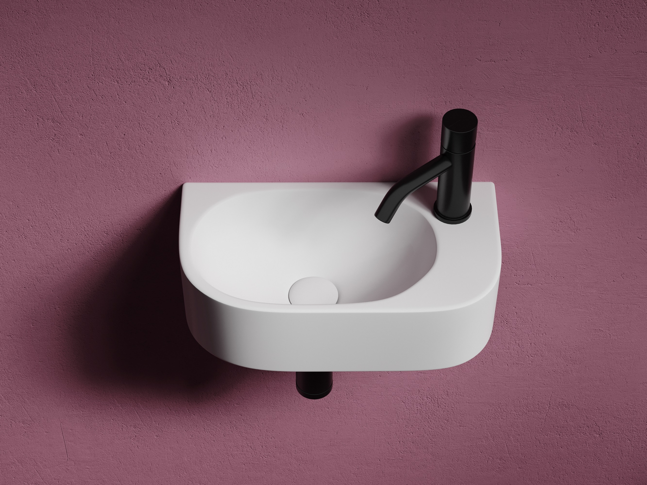 Умывальник подвесной прямоугольный (чаша слева, отверстие под смеситель справа) Элемент (Element) 409x224x110мм, артикул CN6066L