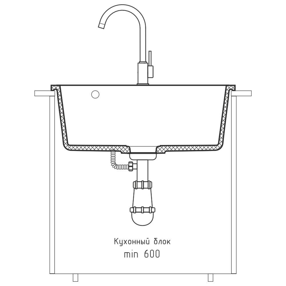 Кухонная мойка GranFest URBAN 4555, песочный, артикул 4555 песочный