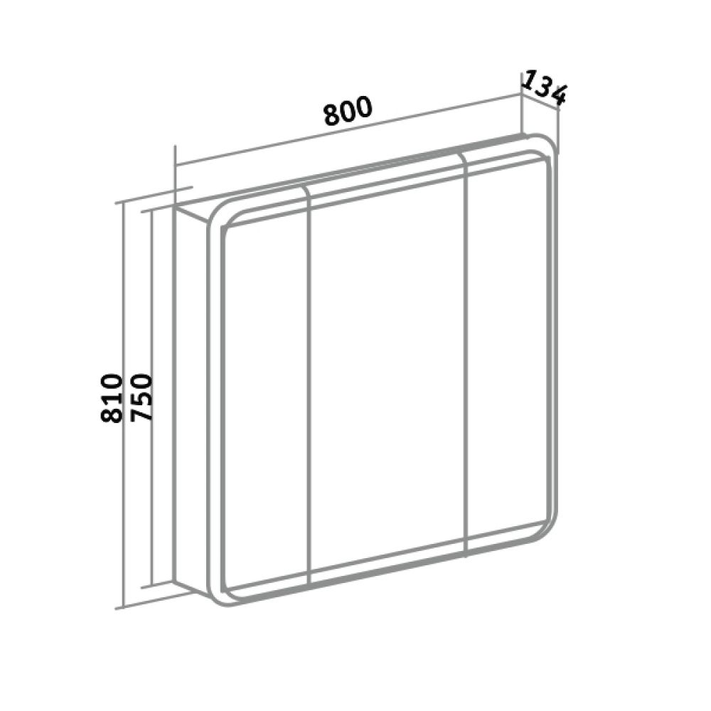 Зеркальный шкаф Runo  Эрика 80 (УТ000003321), артикул УТ000003321