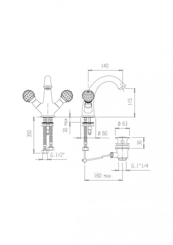 Смеситель для раковины CEZARES LORD-LS1