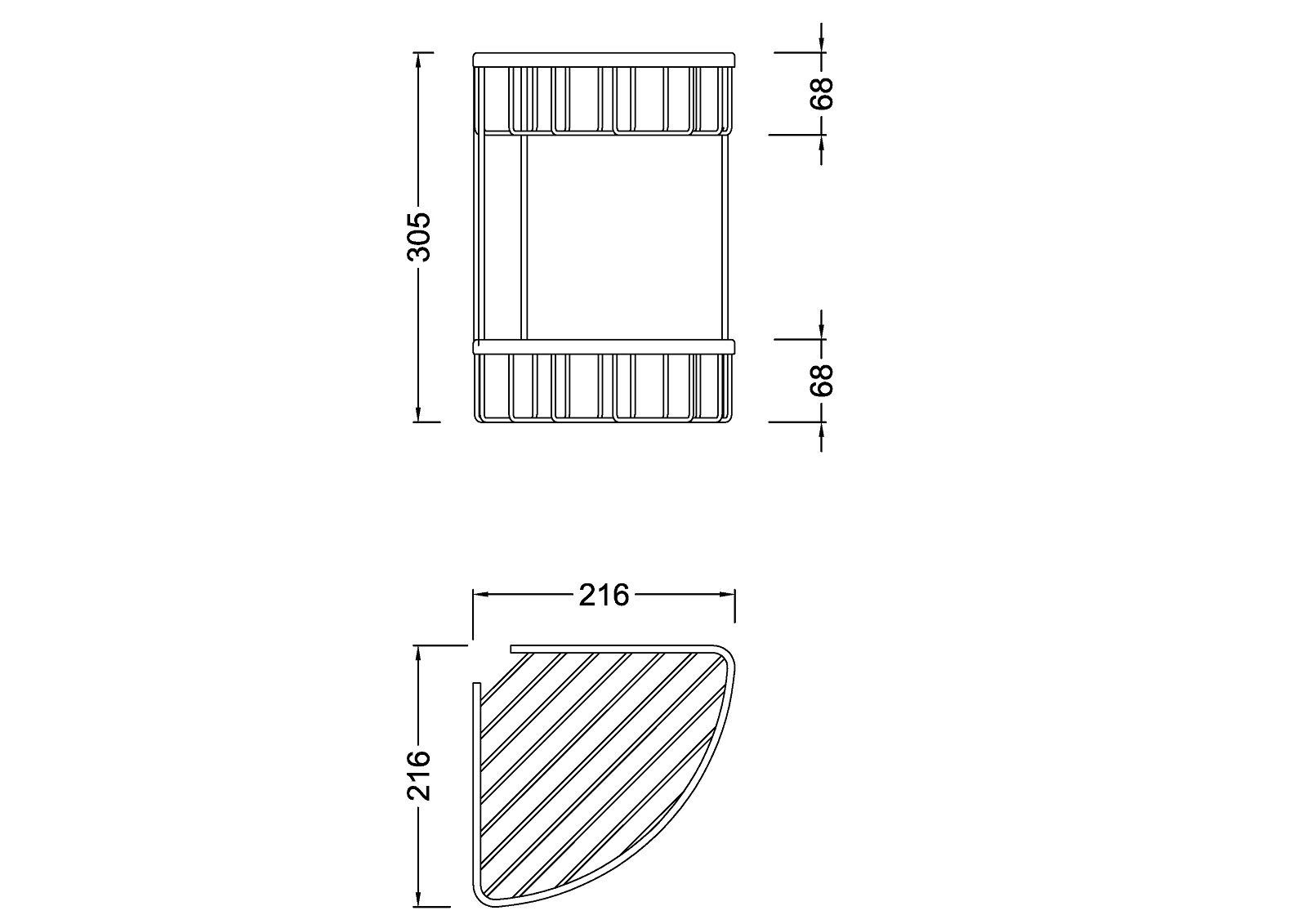 Полка угловая двойная Timo Saona 13082/00 хром, артикул 13082/00