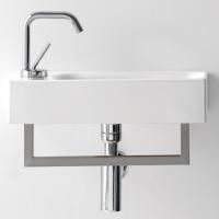 KERASAN Cento раковина подвесная 45х25см с 1отв под смеситель слева - SX, (с отверстиями для крепления к стене), цвет белый KERASAN Cento раковина подвесная 45х25см с 1отв под смеситель слева - SX, (с отверстиями для крепления к стене), цвет белый