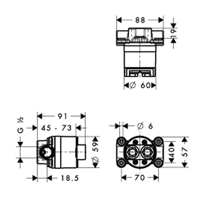 AX Starck Скрытая часть смесителя для раковины, на 1 отверстие