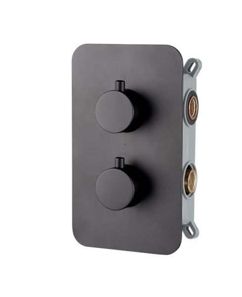 AQG Aqua Therm, встраиваемый смеситель для душа c термостатом на 2 выхода , цвет черный матовый