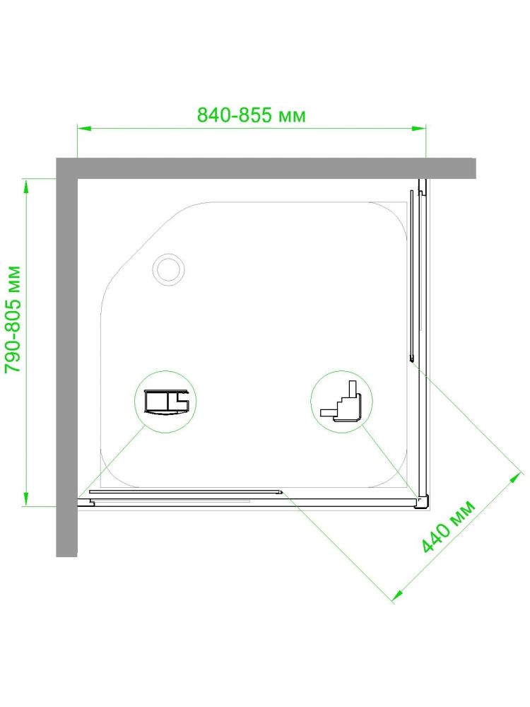 Душевой уголок Royal Bath RB HPD-C-ST 85х80х200 (матовое), артикул RB8085HPD-C-ST