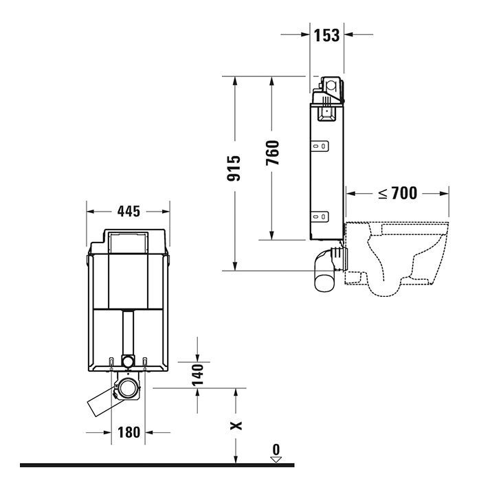 Duravit DuraSystem Рама для установки подвесного унитаза 915x445x153 мм,  для замуровки в стену, в сборе с бачком 9л Duravit DuraSystem Рама для установки подвесного унитаза 915x445x153 мм,  для замуровки в стену, в сборе с бачком 9л