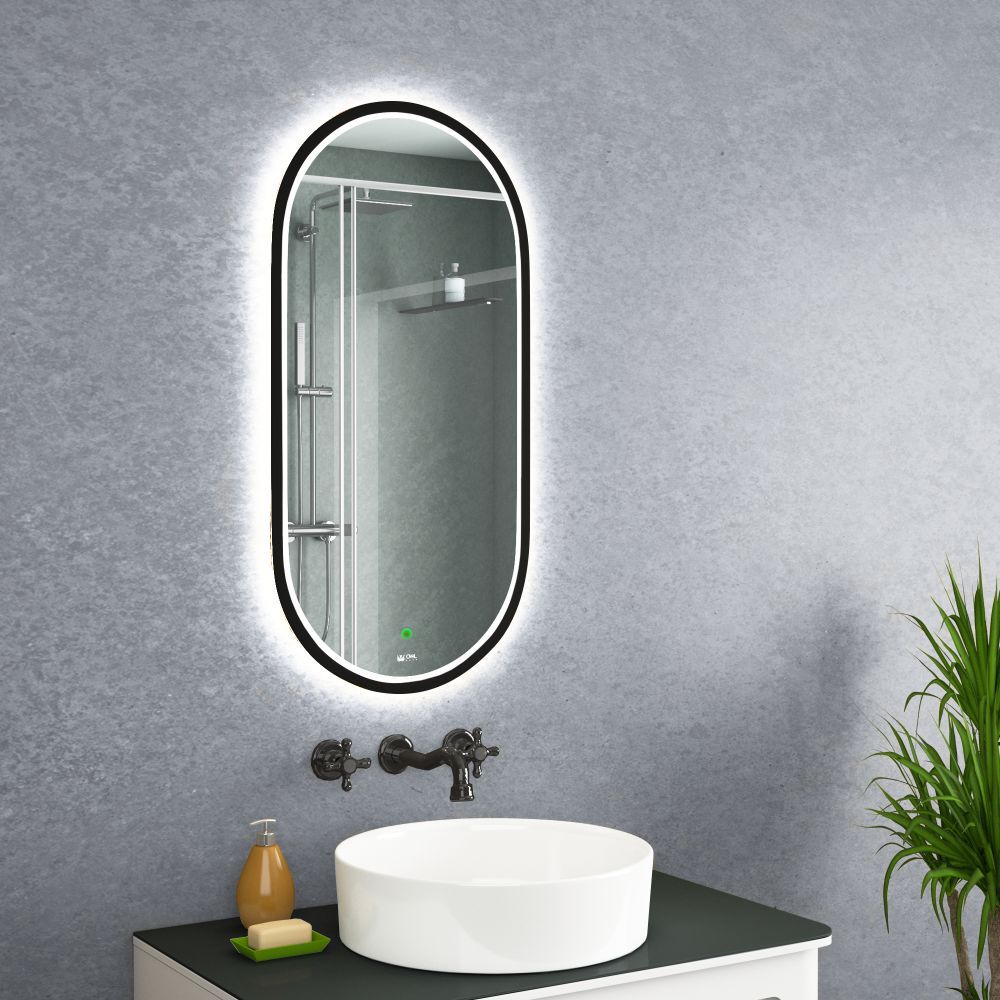 Зеркало LANGAS BLACK с LED подсветкой и сенсором, 400х800 Зеркало LANGAS BLACK с LED подсветкой и сенсором, 400х800