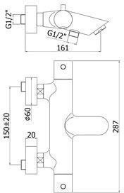 Смеситель для ванны с душем Paffoni Light LIQ022CR