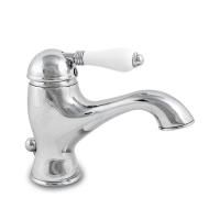 Nicolazzi P.m. Blanc Смеситель для раковины однорычажный, с донным клапаном, ручки белая керамика, цвет: хром