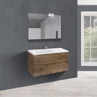 База под раковину Mia 900 подвесная, 2 выкатных ящика soft close, V.Oak