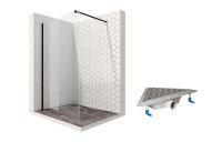 Душевая перегородка Ambassador Walk-in 15031112-ST20, свободный вход, угловой трап, 120см