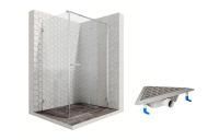 Душевой уголок Ambassador Abner 10011104R-ST8, прямоугольный, угловой трап, 120х90