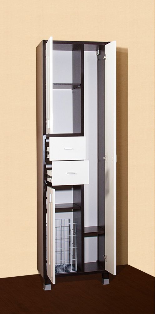 Пенал Бриклаер БАЛИ 57 см, венге/белый, артикул 4627125412417