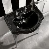 KERASAN Retro 73, раковина 73*54см с 3 отв., цвет: черный глянцевый