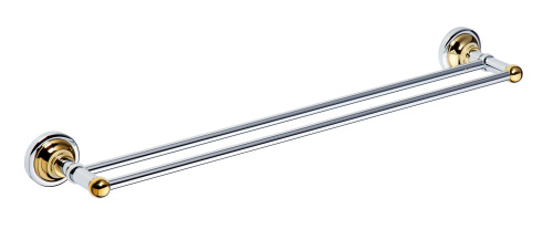 Полотенцедержатель Retro двойной  665x65x120мм, золото/хром