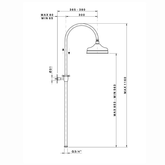 Nicolazzi Doccia Душевая стойка с верхним душем Ø 30см, цвет: хром