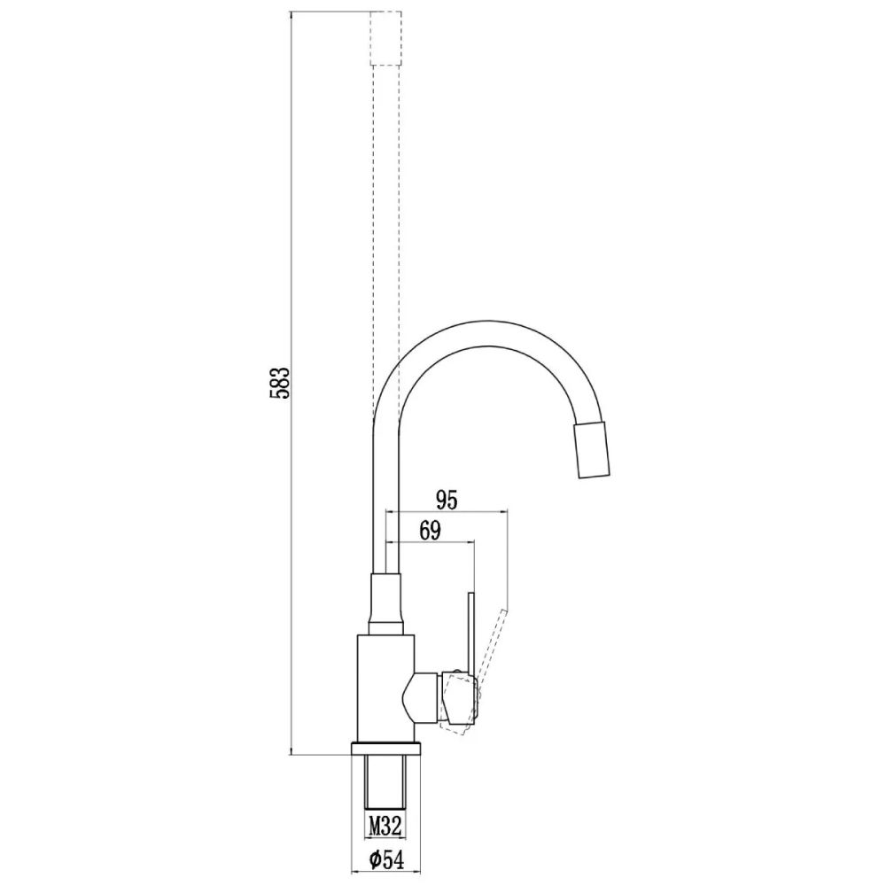 Смеситель для кухни Savol S-3002A02, хром