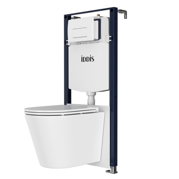 Комплект 3в1: подвесной унитаз, инсталляция и белая клавиша смыва IDDIS Calipso Q (CAQPO1GWi73)