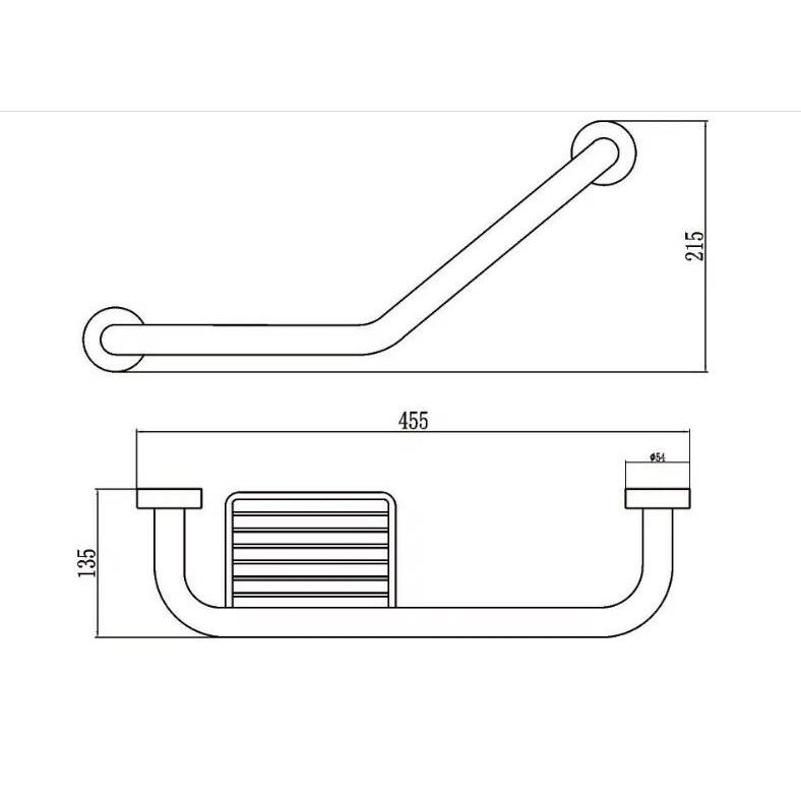 Поручень с мыльницей для ванной D-Lin D292710-3, хром