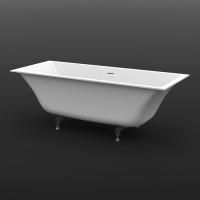 Ванна, KNIEF, Shape, ширина, мм-1700, глубина, мм-700, высота, мм-600, водоизмещение (л)-190, тип установки-встраиваемый, форма-прямоугольная, с щелевым сливом переливом click-clack, диаметр слива, мм-52, ножки-есть, материал-K-Stone, цвет-белый матовый