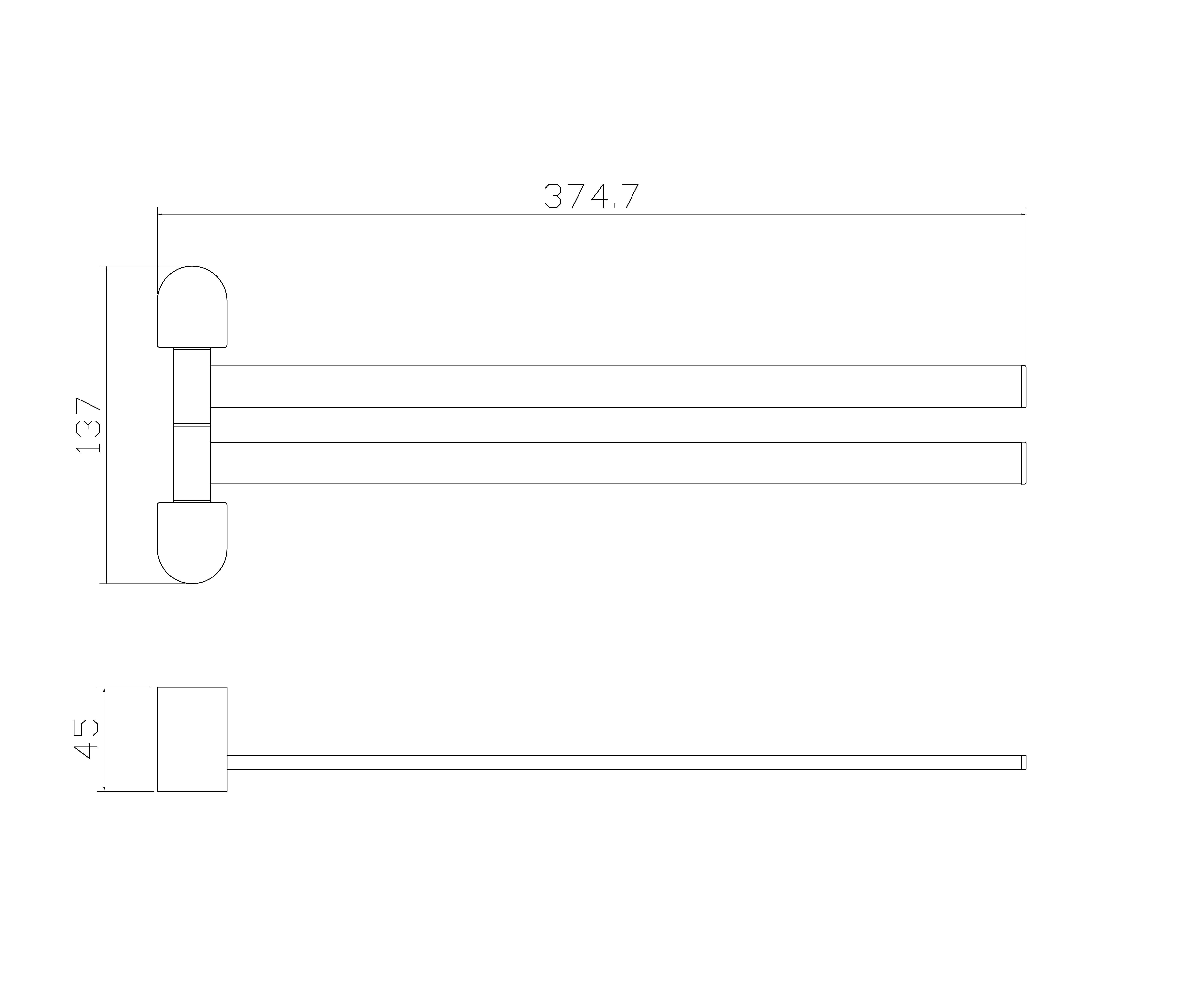 Полотенцедержатель поворотный WONZON & WOGHAND CARBON, Черный (WW-7731)