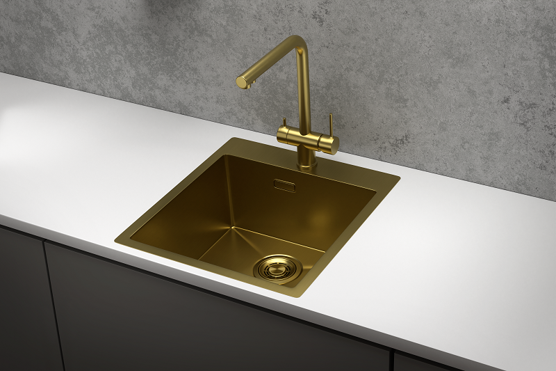 Кухонная мойка GRANULA (4600, ЗОЛОТО САТИН), артикул 4600, ЗОЛОТО САТИН