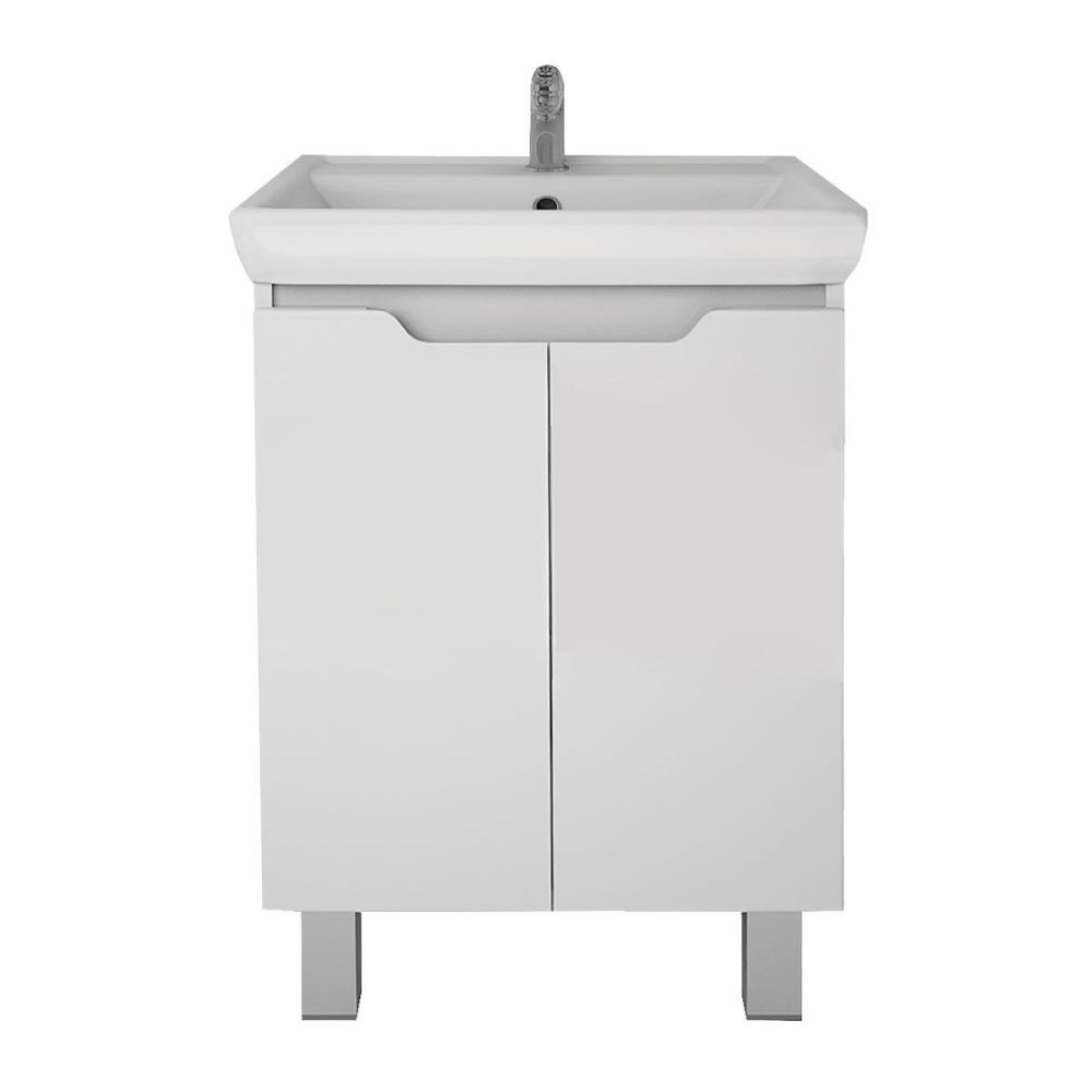 Тумба с раковиной подвесная Dreja Q Plus (D) 55 см, белый, артикул 99-1008-com