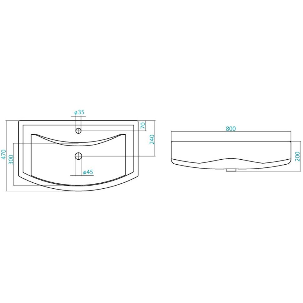 Раковина Santek Балтика 80 1.WH50.1.524, 81,3 см, артикул 1.WH50.1.524