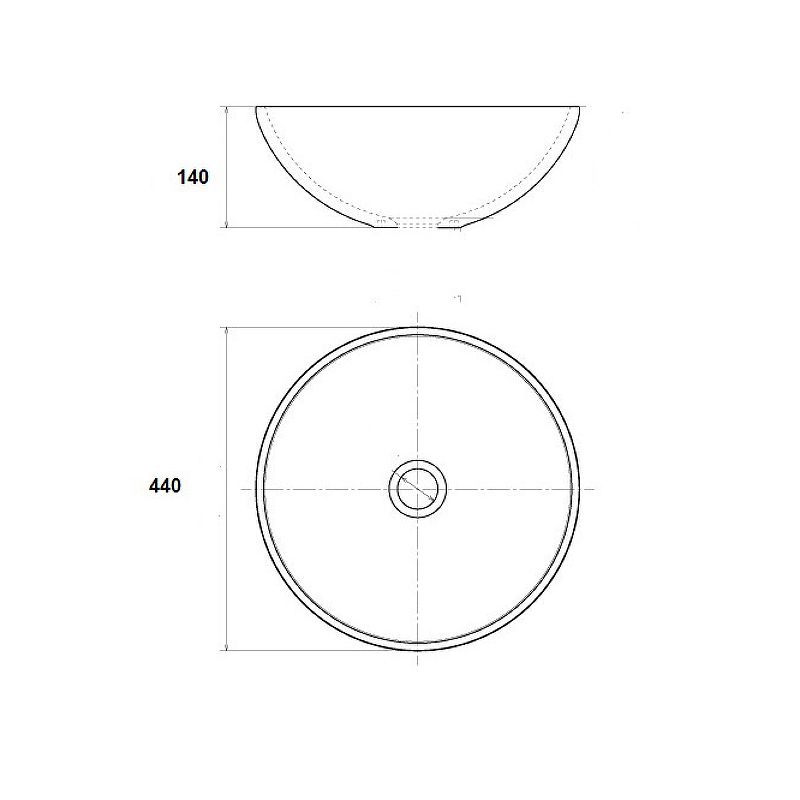 Раковина-чаша Bronze de Luxe 44 2421 Белый глянец