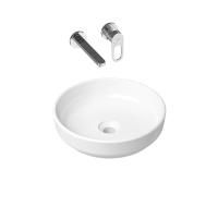 Комплект 2 в 1 Lavinia Boho Bathroom Sink Slim 21510161, накладная фарфоровая раковина 40 см, встраиваемый смеситель со скрытым механизмом