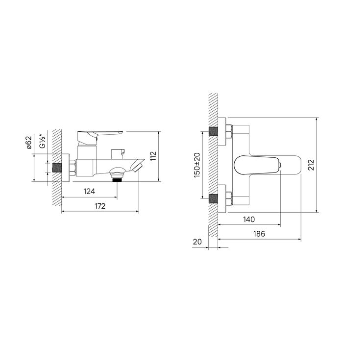 Смеситель для ванны IDDIS Cloud (CLOSB02i02WA), артикул CLOSB02i02WA