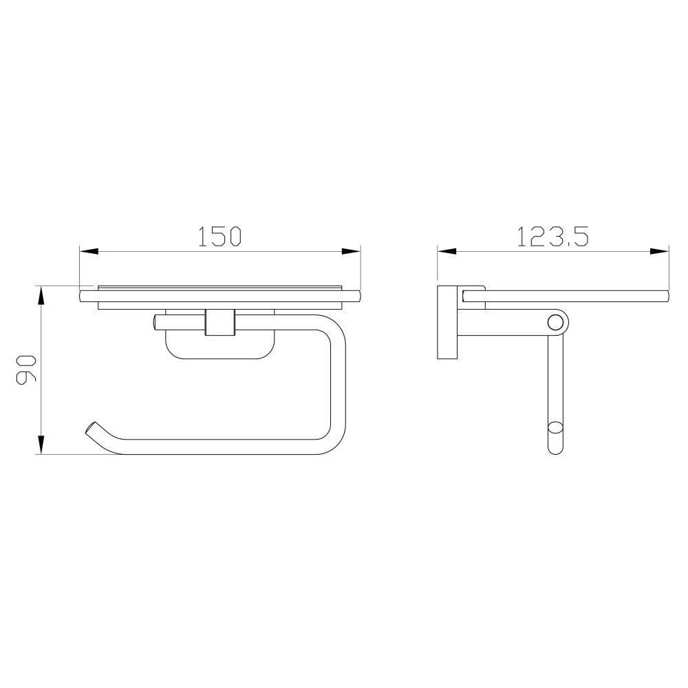 Держатель для туалетной бумаги с полкой WONZON & WOGHAND GRAFFITY, Брашированный никель (WW-9326-BN)