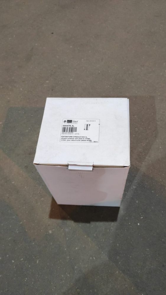 Stil Haus, круглый контейнер для мусора с педалью - 3 литра/1, цвет полированная сталь