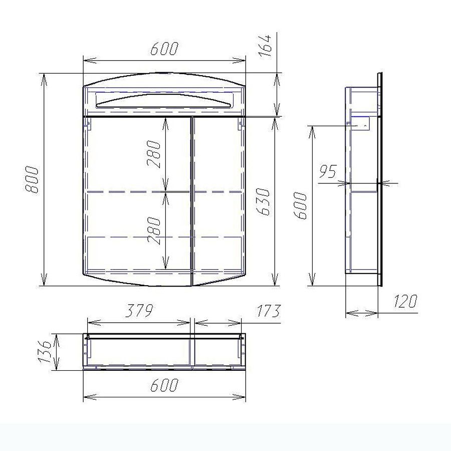 Зеркальный шкаф Sjel 60