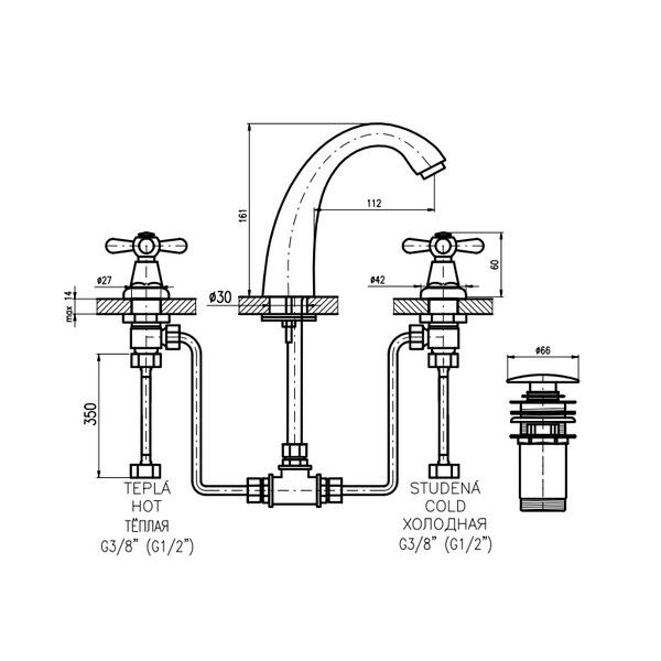 Смеситель для раковины Rav Slezak Morava MK433.5SM, артикул MK433.5SM
