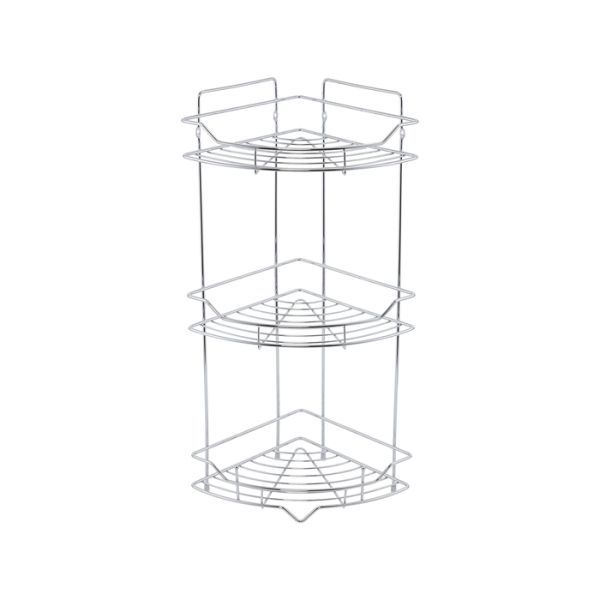 Полка трёхъярусная угловая Milardo Grid проволока стальная, хром (GRICC3CM44)